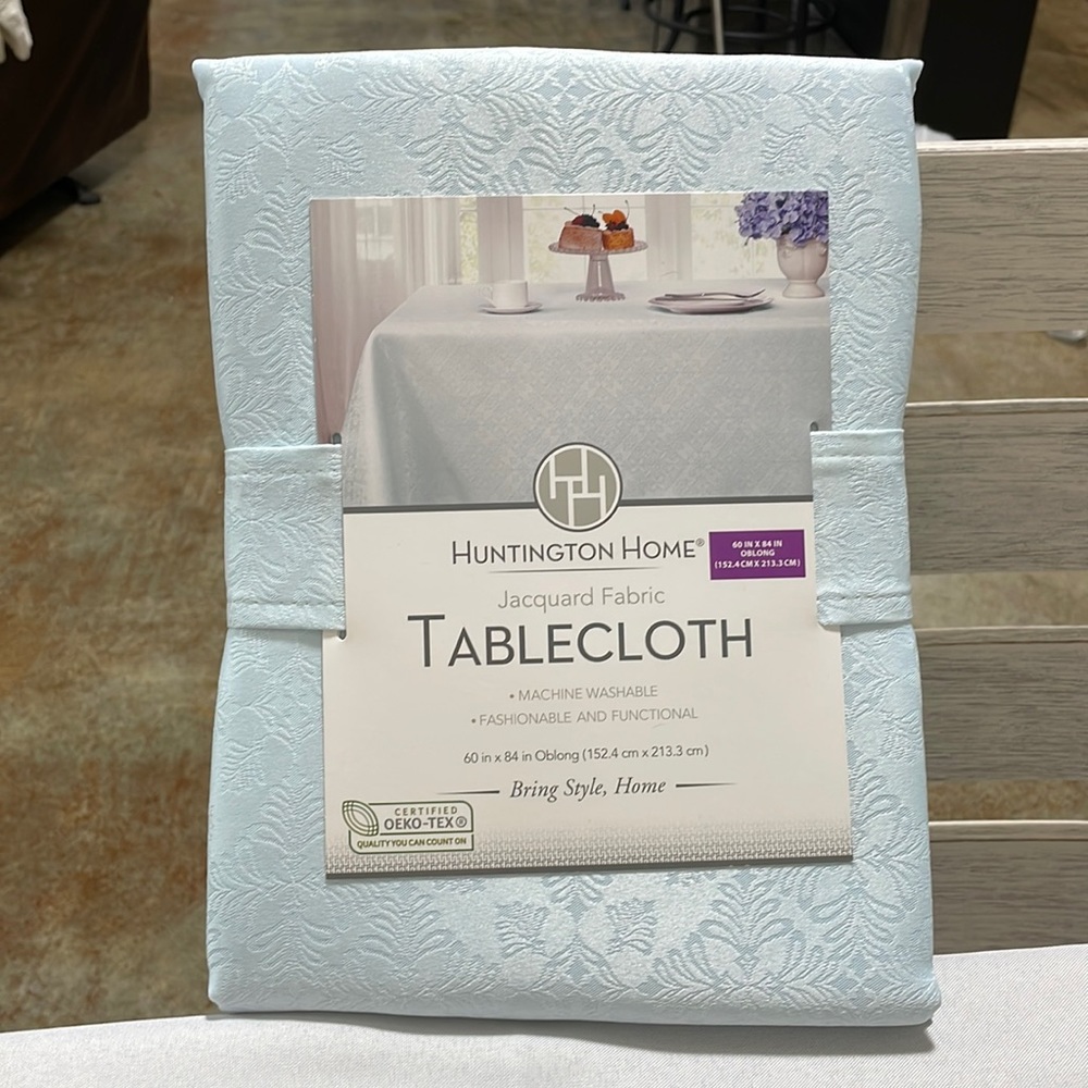 Blue tablecloth